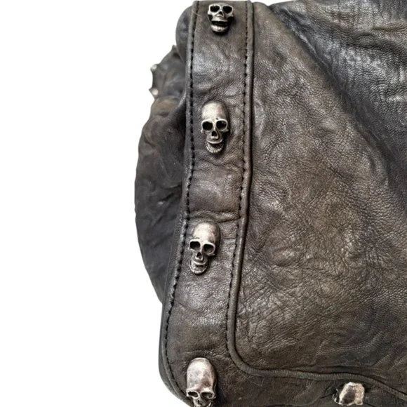 Thomas Wylde VINTAGE RARE Black SKULL Lambskin Oxford Circus Bag - Picture 14 of 16